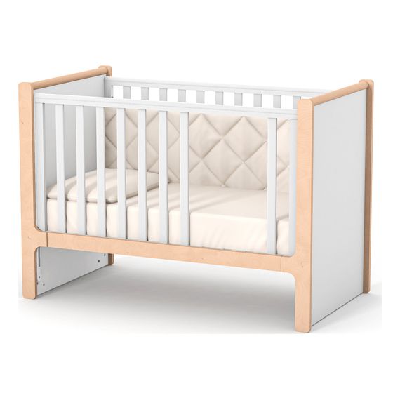 Veres Nice – dětská postýlka s pohyblivou bočnicí (120×60 cm) – White Natural, Kolor: White Natural, 10 zdjęcie