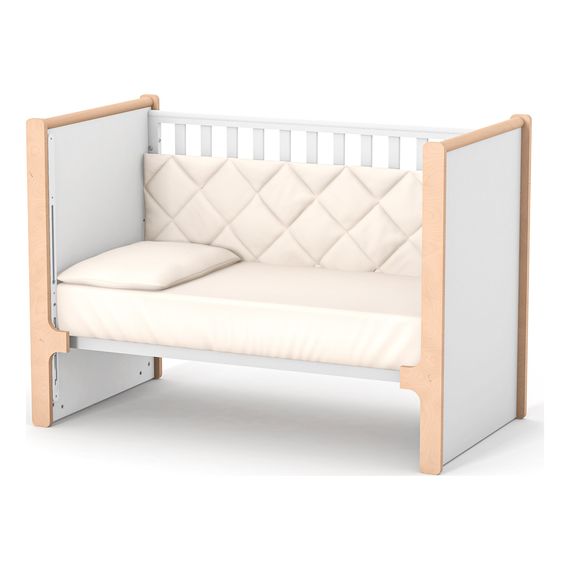 Veres Nice – dětská postýlka s pohyblivou bočnicí (120×60 cm) – White Natural, Kolor: White Natural, 11 zdjęcie