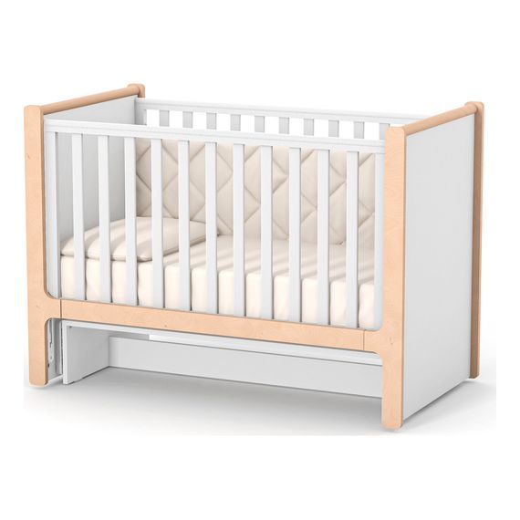 Veres Nice – dětská postýlka s pohyblivou bočnicí (120×60 cm) – White Natural, Kolor: White Natural, 12 zdjęcie