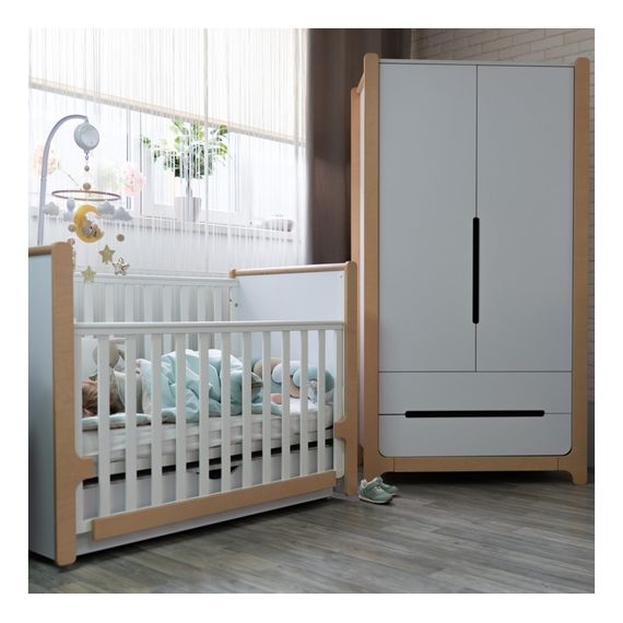 Veres Nice – dětská postýlka s pohyblivou bočnicí (120×60 cm) – White Natural, Kolor: White Natural, 15 zdjęcie