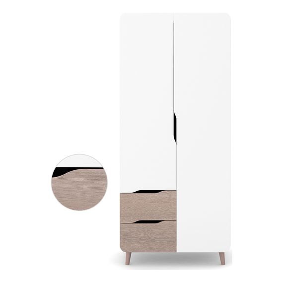 Veres Sydney 850 – dětská skříň, dvoudveřová (85×47×194 cm) – Cappuccino White, 4 zdjęcie