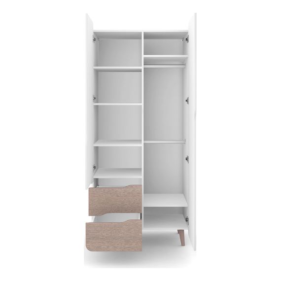Veres Sydney 850 – dětská skříň, dvoudveřová (85×47×194 cm) – Cappuccino White, 5 zdjęcie
