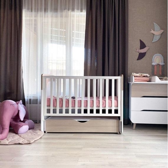 Veres Sydney – dětská postýlka s pohyblivou bočnicí (120×60 cm) – Cappuccino White, 2 zdjęcie