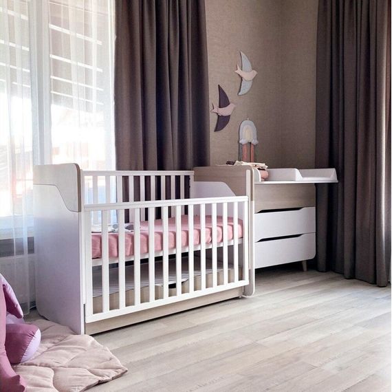 Veres Sydney – dětská postýlka s pohyblivou bočnicí (120×60 cm) – Cappuccino White, 3 zdjęcie
