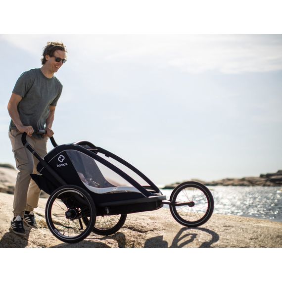 Hamax Breeze One - cyklovozík za kolo, Rodzaj wózka: dla jednego dziecka, Kolor materiału: Navy/Cream, 17 zdjęcie