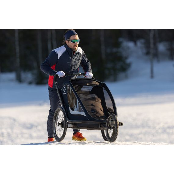 Hamax Breeze One - cyklovozík za kolo, Rodzaj wózka: dla jednego dziecka, Kolor materiału: Navy/Cream, 31 zdjęcie