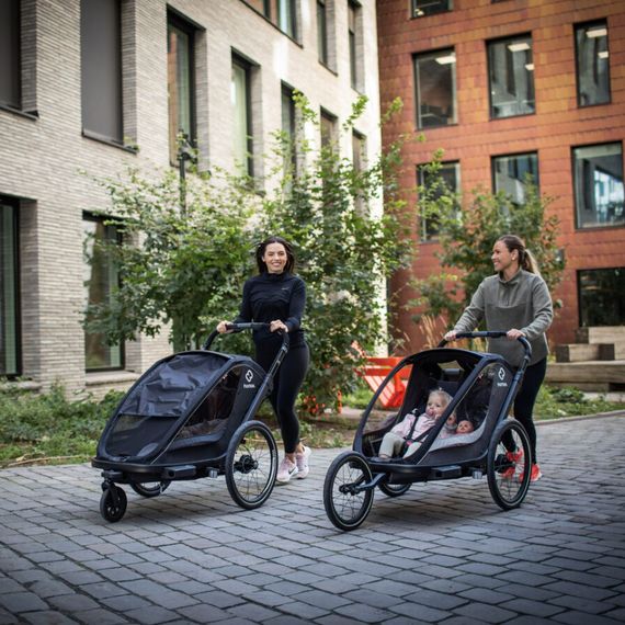 Hamax Breeze - podwójna przyczepka rowerowa, Rodzaj wózka: dla dwójki dzieci, Kolor materiału: Black, 9 zdjęcie