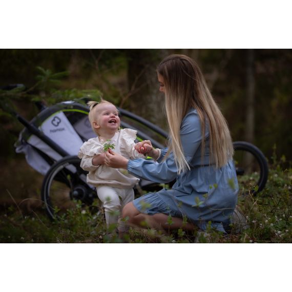 Hamax Breeze - dvoumístný cyklovozík za kolo, Rodzaj wózka: dla dwójki dzieci, Kolor materiału: White/Green, 8 zdjęcie