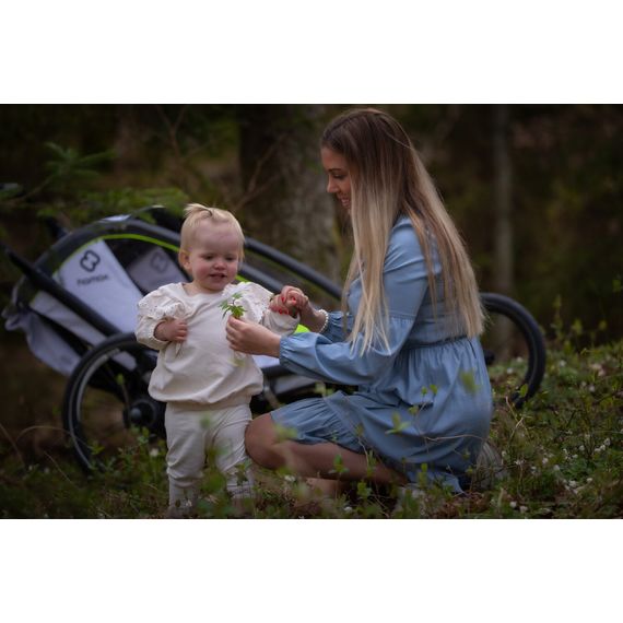 Hamax Breeze - dvoumístný cyklovozík za kolo, Rodzaj wózka: dla dwójki dzieci, Kolor materiału: White/Green, 10 zdjęcie