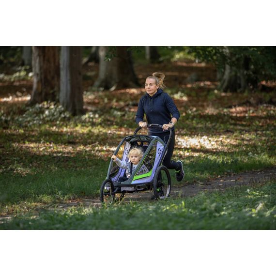 Hamax Breeze - dvoumístný cyklovozík za kolo, Rodzaj wózka: dla dwójki dzieci, Kolor materiału: White/Green, 11 zdjęcie