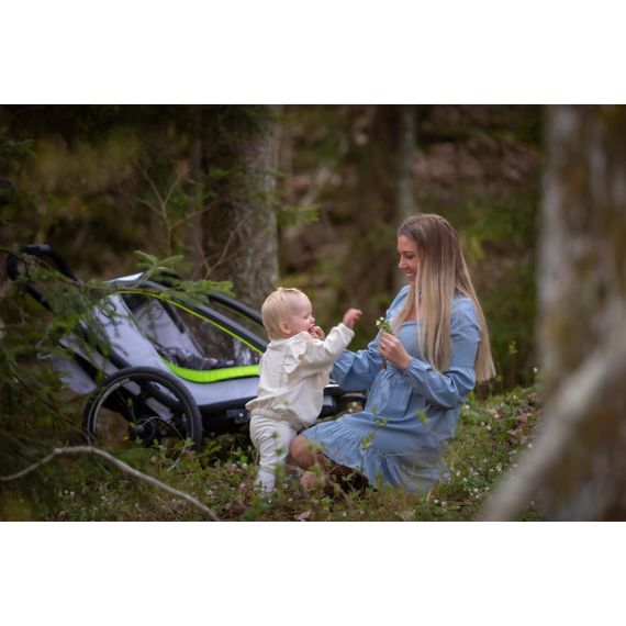 Hamax Breeze - dvoumístný cyklovozík za kolo, Rodzaj wózka: dla dwójki dzieci, Kolor materiału: White/Green, 22 zdjęcie