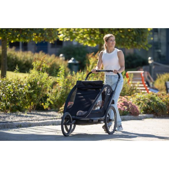 Hamax Breeze - podwójna przyczepka rowerowa, Rodzaj wózka: dla dwójki dzieci, Kolor materiału: Black, 26 zdjęcie