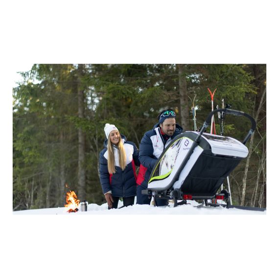 Hamax Breeze - dvoumístný cyklovozík za kolo, Rodzaj wózka: dla dwójki dzieci, Kolor materiału: White/Green, 26 zdjęcie