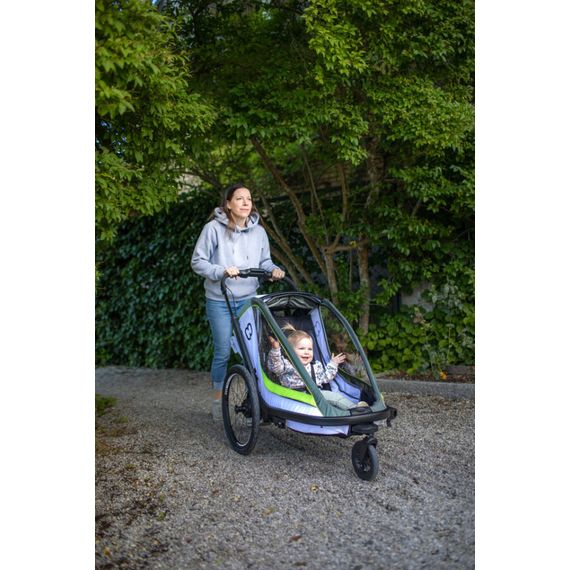 Hamax Breeze - dvoumístný cyklovozík za kolo, Rodzaj wózka: dla dwójki dzieci, Kolor materiału: White/Green, 27 zdjęcie