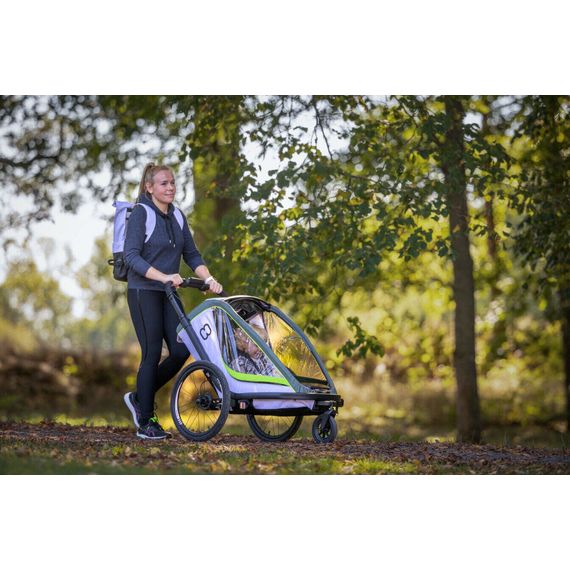 Hamax Breeze - dvoumístný cyklovozík za kolo, Rodzaj wózka: dla dwójki dzieci, Kolor materiału: White/Green, 29 zdjęcie