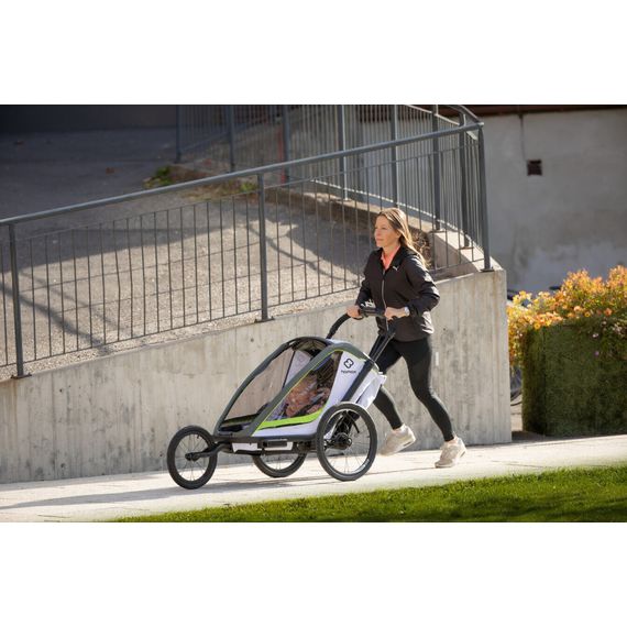 Hamax Breeze - dvoumístný cyklovozík za kolo, Rodzaj wózka: dla dwójki dzieci, Kolor materiału: White/Green, 30 zdjęcie