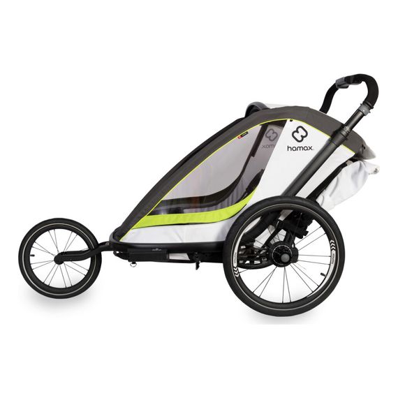 Hamax Breeze - dvoumístný cyklovozík za kolo, Rodzaj wózka: dla dwójki dzieci, Kolor materiału: White/Green, 36 zdjęcie