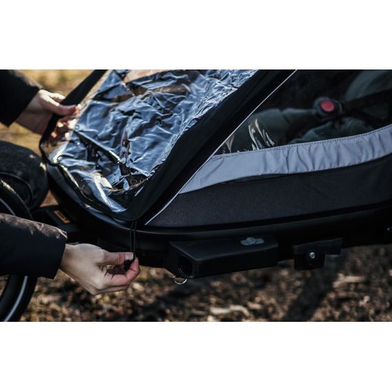 Hamax Cocoon One - cyklovozík za kolo, Rodzaj wózka: dla jednego dziecka, Kolor materiału: Grey/Black, 11 zdjęcie
