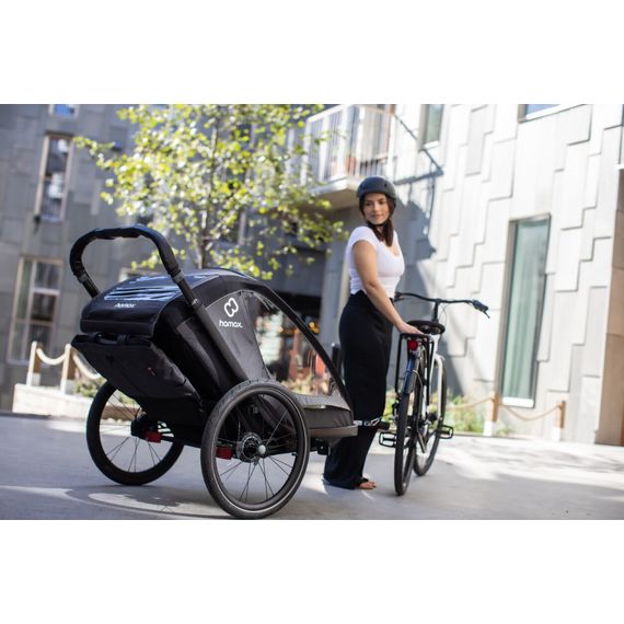 Hamax Cocoon One - cyklovozík za kolo, Rodzaj wózka: dla jednego dziecka, Kolor materiału: Grey/Black, 21 zdjęcie