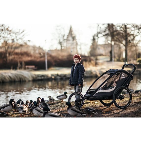 Hamax Cocoon One - cyklovozík za kolo, Rodzaj wózka: dla jednego dziecka, Kolor materiału: Grey/Black, 26 zdjęcie