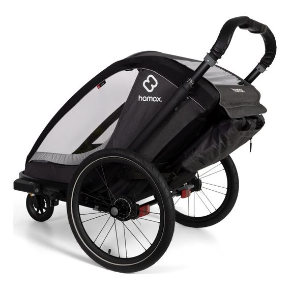 Hamax Cocoon One - cyklovozík za kolo, Rodzaj wózka: dla jednego dziecka, Kolor materiału: Grey/Black, 4 zdjęcie