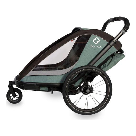 Hamax Cocoon - dvoumístný cyklovozík, Rodzaj wózka: dla dwójki dzieci, Kolor materiału: Green/Black, 10 zdjęcie