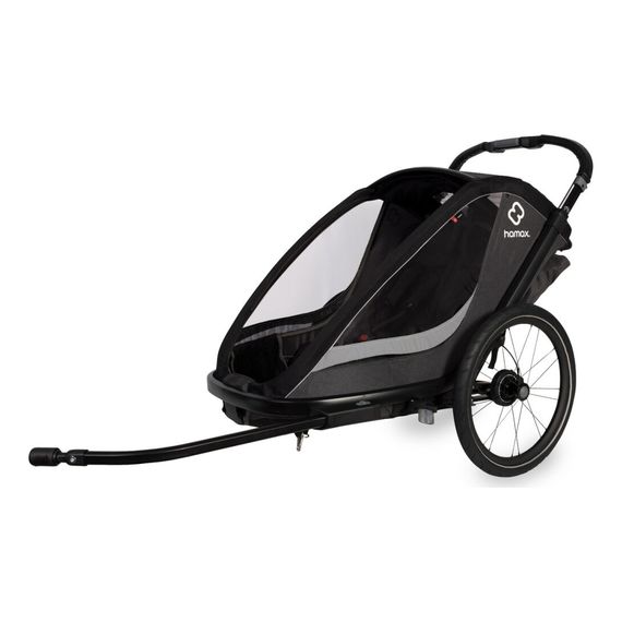 Hamax Cocoon - dvoumístný cyklovozík, Rodzaj wózka: dla dwójki dzieci, Kolor materiału: Grey/Black, 10 zdjęcie