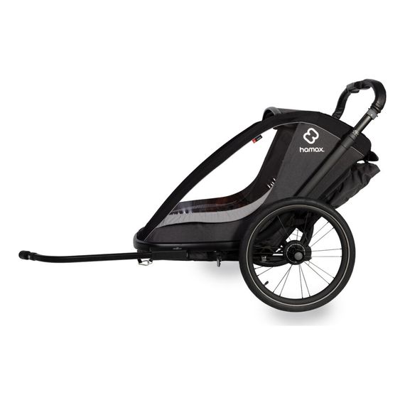 Hamax Cocoon - dvoumístný cyklovozík, Rodzaj wózka: dla dwójki dzieci, Kolor materiału: Grey/Black, 11 zdjęcie