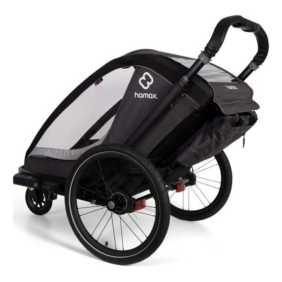 Hamax Cocoon - dvoumístný cyklovozík, Rodzaj wózka: dla dwójki dzieci, Kolor materiału: Grey/Black, 13 zdjęcie