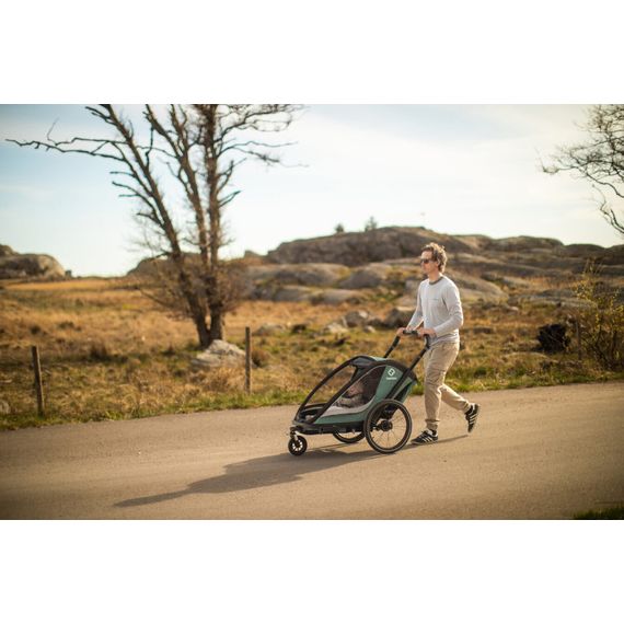 Hamax Cocoon - dvoumístný cyklovozík, Rodzaj wózka: dla dwójki dzieci, Kolor materiału: Green/Black, 25 zdjęcie