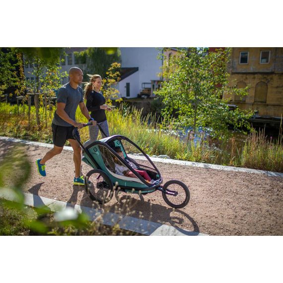 Hamax Cocoon - dvoumístný cyklovozík, Rodzaj wózka: dla dwójki dzieci, Kolor materiału: Green/Black, 32 zdjęcie