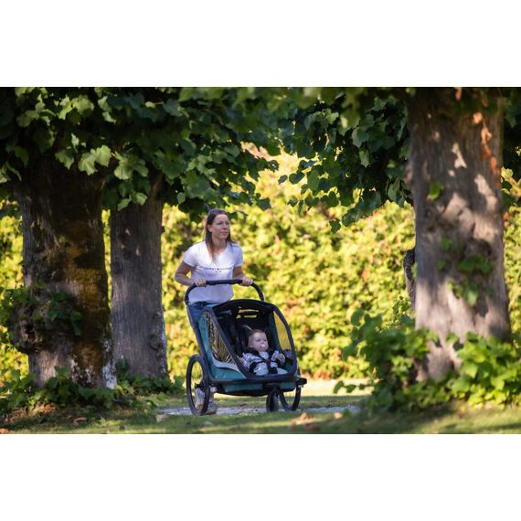 Hamax Cocoon - dvoumístný cyklovozík, Rodzaj wózka: dla dwójki dzieci, Kolor materiału: Green/Black, 34 zdjęcie