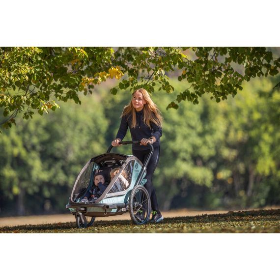 Hamax Cocoon - dvoumístný cyklovozík, Rodzaj wózka: dla dwójki dzieci, Kolor materiału: Green/Black, 35 zdjęcie