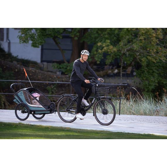 Hamax Cocoon - dvoumístný cyklovozík, Rodzaj wózka: dla dwójki dzieci, Kolor materiału: Green/Black, 36 zdjęcie