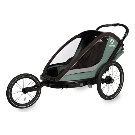 Hamax Cocoon - dvoumístný cyklovozík, Rodzaj wózka: dla dwójki dzieci, Kolor materiału: Green/Black, 9 zdjęcie