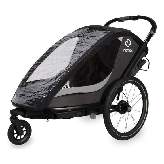 Hamax Cocoon - dvoumístný cyklovozík, Rodzaj wózka: dla dwójki dzieci, Kolor materiału: Grey/Black, 6 zdjęcie