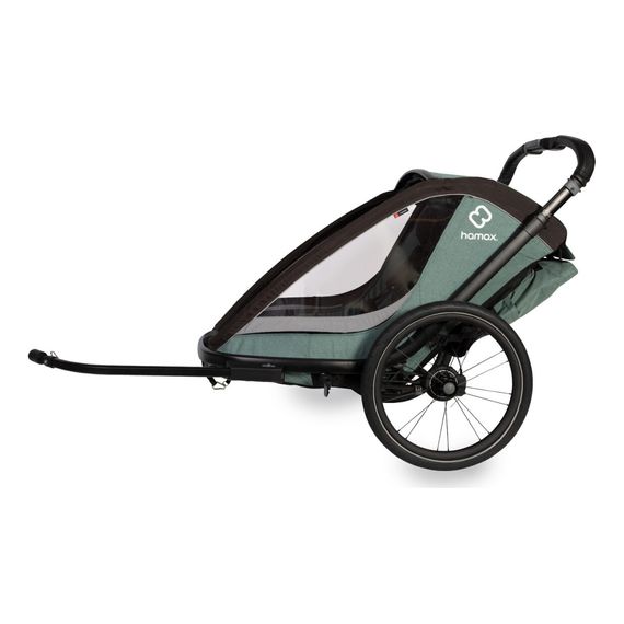 Hamax Cocoon - dvoumístný cyklovozík, Rodzaj wózka: dla dwójki dzieci, Kolor materiału: Green/Black, 3 zdjęcie