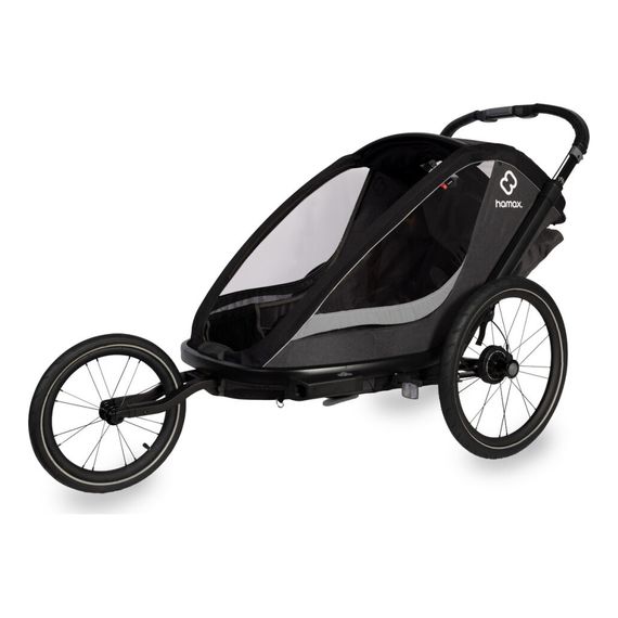 Hamax Cocoon - dvoumístný cyklovozík, Rodzaj wózka: dla dwójki dzieci, Kolor materiału: Grey/Black, 7 zdjęcie