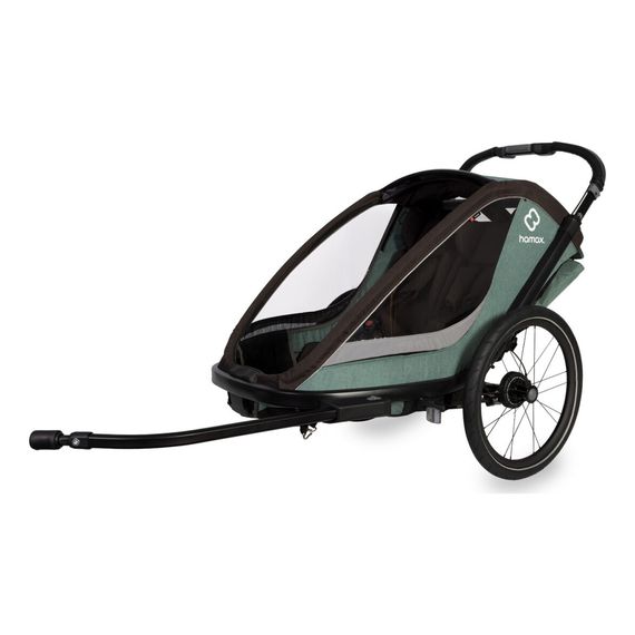 Hamax Cocoon - dvoumístný cyklovozík, Rodzaj wózka: dla dwójki dzieci, Kolor materiału: Green/Black, 7 zdjęcie
