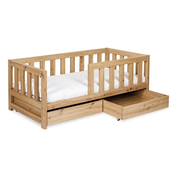 LittleSky by Klupś Amelia Dub dělený úložný prostor na lůžkoviny 160x80, Kolor: Dąb, 4 zdjęcie