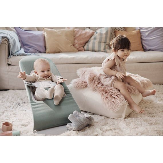 BabyBjorn Balance Soft lehátko Woven/Jersey - Light Sage/Grey, Rodzaj: Woven/Jersey, Kolor: Light sage/Grey, 7 zdjęcie