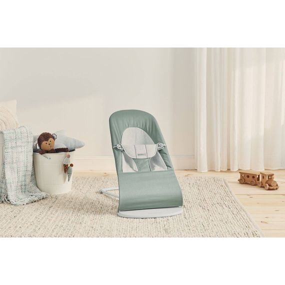 BabyBjorn Balance Soft lehátko Woven/Jersey - Light Sage/Grey, Rodzaj: Woven/Jersey, Kolor: Light sage/Grey, 12 zdjęcie