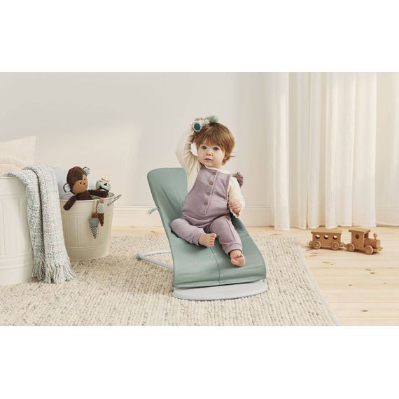 BabyBjorn Balance Soft lehátko Woven/Jersey - Light Sage/Grey, Rodzaj: Woven/Jersey, Kolor: Light sage/Grey, 14 zdjęcie