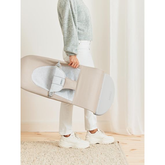 BabyBjorn Balance Soft lehátko Woven/Jersey - Light Pink/Grey, Rodzaj: Woven/Jersey, Kolor: Light pink/Grey, 7 zdjęcie