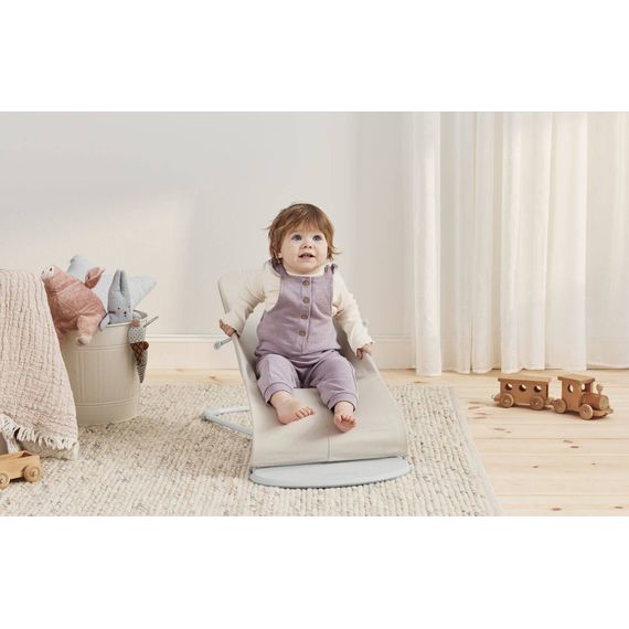 BabyBjorn Bliss lehátko 3D Jersey Light Beige + hračka Googly Eyes Pastels, Rodzaj: 3D Jersey, Kolor: Light beige, 13 zdjęcie