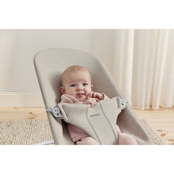 BabyBjorn Bliss lehátko 3D Jersey Light Beige + hračka Googly Eyes Pastels, Rodzaj: 3D Jersey, Kolor: Light beige, 14 zdjęcie