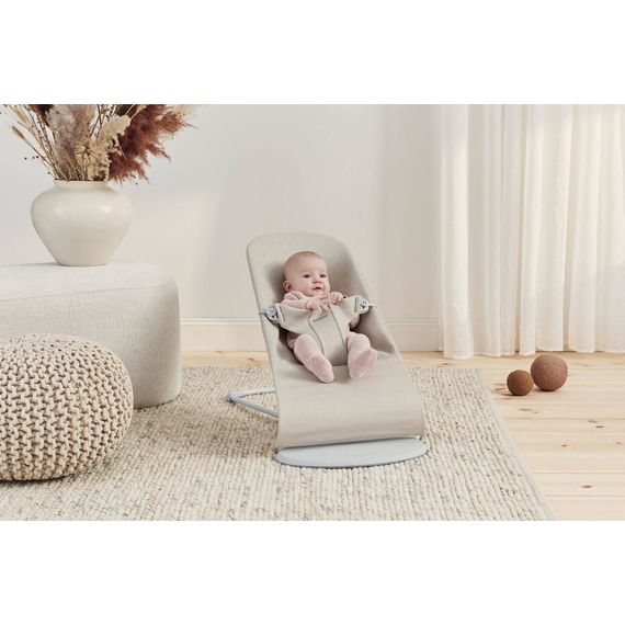 BabyBjorn Bliss lehátko 3D Jersey Light Beige + hračka Googly Eyes Pastels, Rodzaj: 3D Jersey, Kolor: Light beige, 16 zdjęcie