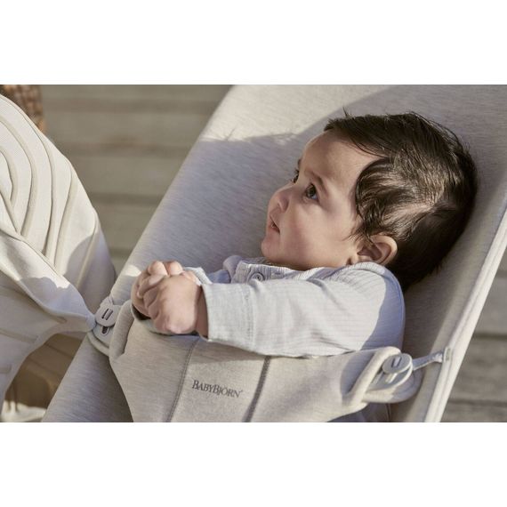 BabyBjorn Bliss lehátko 3D Jersey Light Beige + hračka Googly Eyes Pastels, Rodzaj: 3D Jersey, Kolor: Light beige, 19 zdjęcie