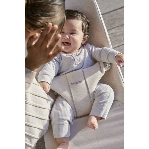 BabyBjorn Bliss lehátko 3D Jersey Light Beige + hračka Googly Eyes Pastels, Rodzaj: 3D Jersey, Kolor: Light beige, 22 zdjęcie