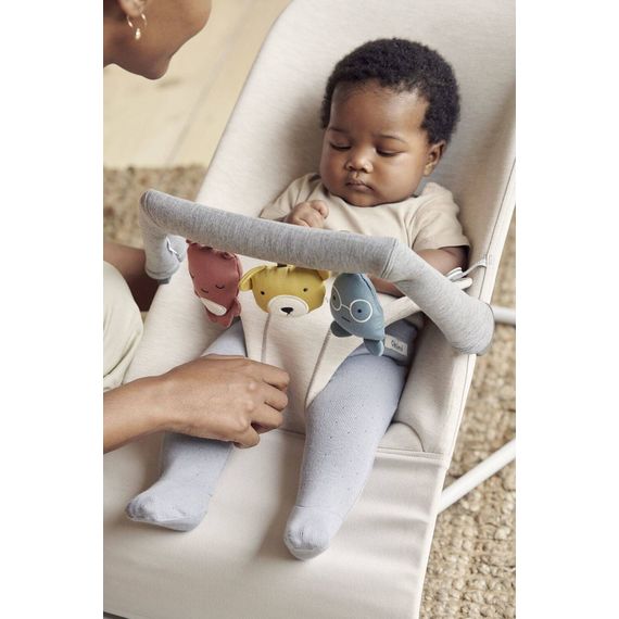 BabyBjorn Bliss lehátko 3D Jersey Light Beige + hračka Googly Eyes Pastels, Rodzaj: 3D Jersey, Kolor: Light beige, 24 zdjęcie